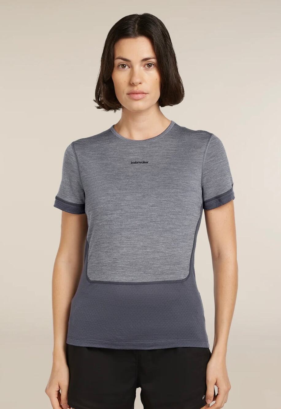 Icebreaker Women's Merino Blend 125 ZoneKnit Energy Wind Short Sleeve Tee Small